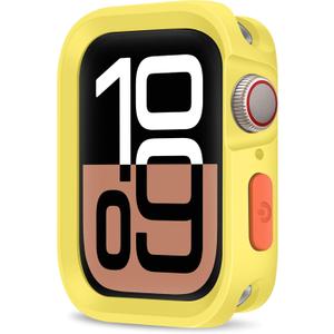 Rugged Case Compatible with Apple Watch Case 46mm Series 11/10, Soft Flexible TPU Shockproof Protective Bumper Cover for iWatch 46mm, Yellow