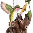 Hummingbird Rain Gauges Outdoor, Resin Hummingbird Garden Statue with a Plastic Rain Gauge, Hand Painted Birds Sculpture 5 Inch Water Gauge for Rain, Yard Patio Decor for Spring Summer