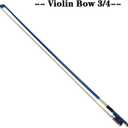 LIEKE Carbon Fiber Violin Bow 3/4 size lightweight Fiddle Bow (3/4 size, Blue)