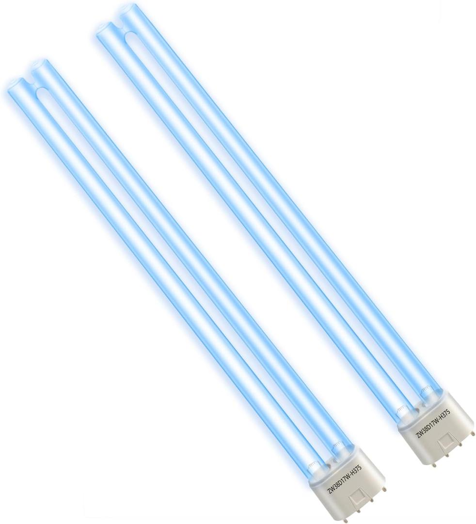 2PC UV Light Tube Ozone Sanitizer Bulb Ultraviolet Lamp Quartz Type 38W