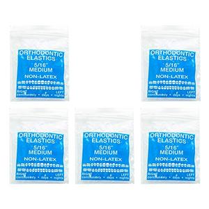 JMU Orthodontic Elastics 5/16 Inch Medium 4.5oz 500 pack Intraoral Rubber Bands Latex Free Dental Rubber Bands Made in USA