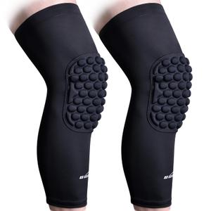 COOLOMG Basketball Knee Pads Youth Kids Adult Football Protective Padded Knee Compression Sleeves Black, S