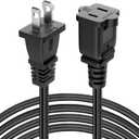 3Ft Extension Cord Cables US 2 Prong Extension Cords 2 Outlet 125v 10A Male to Female Extension Power Cable for Nema 1-15P to 1-15R Cable Polarity Black