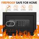 1.3 Cuft Small Fire Safe Box for Home, Personal Safe with Electronic Keypad and Spare Keys, Home Safes Water and Fireproof with 3 Removable Shelves, Fireproof Document Box for Money Cash
