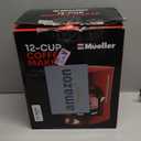 MELLERHOME 12-Cup Red Coffee Maker - Perfect for Home or Office, Borosilicate Carafe, Auto-Off, Reusable Filter, Anti-Drip, Keep-Warm Function, Clear Water Level Window, Red Kitchen Accessories