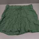 Hody Lovy High Waisted Linen Shorts for Women with Pockets Beach Vacation Resort Wear Casual Summer Lounge (Green, L)