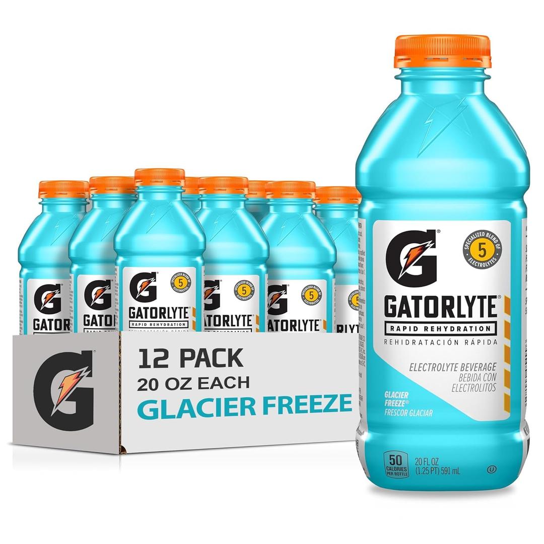 2 x Gatorade Electrolyte Beverage, Glacier Freeze, 20 Fl Oz (Pack of 12) (EXP 02/14/27)