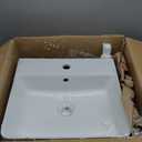 18.1 x 16.5 inch Modern White Rectangle Wall Mounted Bathroom Sink, Mini Floating Bathroom Vessel Sinks, Small Porcelain Corner Wall Mount Sink for Rvs, Restroom, Toilet