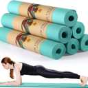 Timgle 6 Pack Yoga Mats Bulk Non Slip Exercise Yoga Mat Thick Anti Slip Tear Resistant Sports Gym for Fitness Stretching Home Workout and Studio (Blue-green)