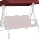 Outdoor Swing Canopy Replacement Cover, 3 Seat Swing Cover UV-Resistant for 3-Seat Porch Swing (Red, 76.8x47.2x9.1in)