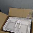 SNSLXH Portable Clear Storage Bins with Lid & Wheels, 24QT Clear Storage Bins with Lid, 4-Tier Plastic Bins with Wheels, Stackable, Magnetic Doors, for Bedroom, Living Room, Office (34.6*14.96*11in)