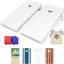 GoSports 4 x 2 ft Resort Collection All Weather Cornhole Boards - Choose Rustic, Beach, White DIY, Blue Stripe, Palms - Regulation Size Set