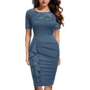 Womens Cocktail Dresses for Wedding Guest Evening Party Church Dress (XX-Large, Silver Grey Blue-new Fabric)