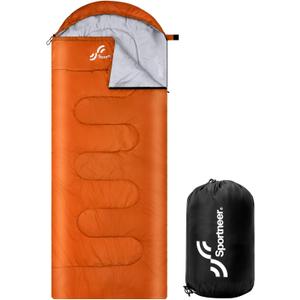Sportneer Sleeping Bags for Adults, Warm & Cold Weather Sleeping Bag for Adults Kids Boys Girls - Lightweight Compact Camping Gear Equipment, Traveling, Backpacking, Hiking