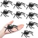 Plastic Spiders, Spiders Halloween Decorations, Halloween Spider, Fake Spiders, 8PCS Black Large Spider Web Decoration, Realistic Prank Props Scare Fun Practical Surprise Joke Toys, 3.9 x 3.7 Inches