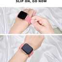 Elastic Band Compatible with Apple Watch Band Series 11/10 42mm, 9/8/7 41mm, 6/5/4 40mm for Women Men, Nylon Stretchy Braided Solo Loop Sport Strap for iWatch SE 1/2/3, XS Nude Pink