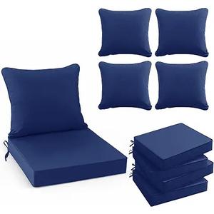 Outdoor Chair Cushions Set Navy Blue