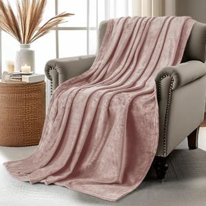 Utopia Bedding Rose Pink Fleece Blanket California King Size Lightweight Fuzzy Soft Anti-Static Microfiber Bed Blanket (102x96 Inch)