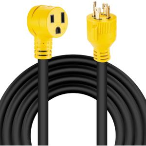 10 FT NEMA L14-30P to 6-50R Welder Adapter Plug Extension Cord, 4 Prong 30 Amp Twist-Lock Generator Male to 3 Prong 50 Amp Welder Female Cord, 10 AWG, Heavy Duty, ETL Listed