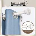 Heavy Duty Window Curtain Rods - 72 to 144 Inches, Adjustable with Classic Finials, White Finish for Bedroom, Living Room, Patio, Kitchen