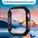 4 x 2 Pack Case for Apple Watch Screen Protector, Hard PC Case with Tempered Glass Protective Cover Guard Bumper, Slim Apple Watch Cover for iWatch Series 11 Series 10 - Black/Black 46mm