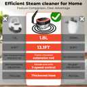 Steam Cleaner,1.9 Quart Tank,3-Level Adjustable Handle,2500W Portable Steamer with 4Bar High-Pressure & Temperature for Grout,Tile,Floor,Shower,Bathroom,Furniture Cleaning (12 Accessories)