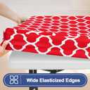 Smiry 2 Pack Rectangle Table Cloth 8 Foot, Waterproof Elastic Fitted Tablecloths, Windproof Washable Polyester Table Cover for Picnic, Camping, Outdoor (Red, 30"x96")