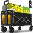 Collapsible Wagons Carts Foldable, 360lbs Portable Folding Wagon Cart with Wheels, Foldable Wagon Cart Utility for Camping, Beach, Grocery, Shopping, Sports, Garden