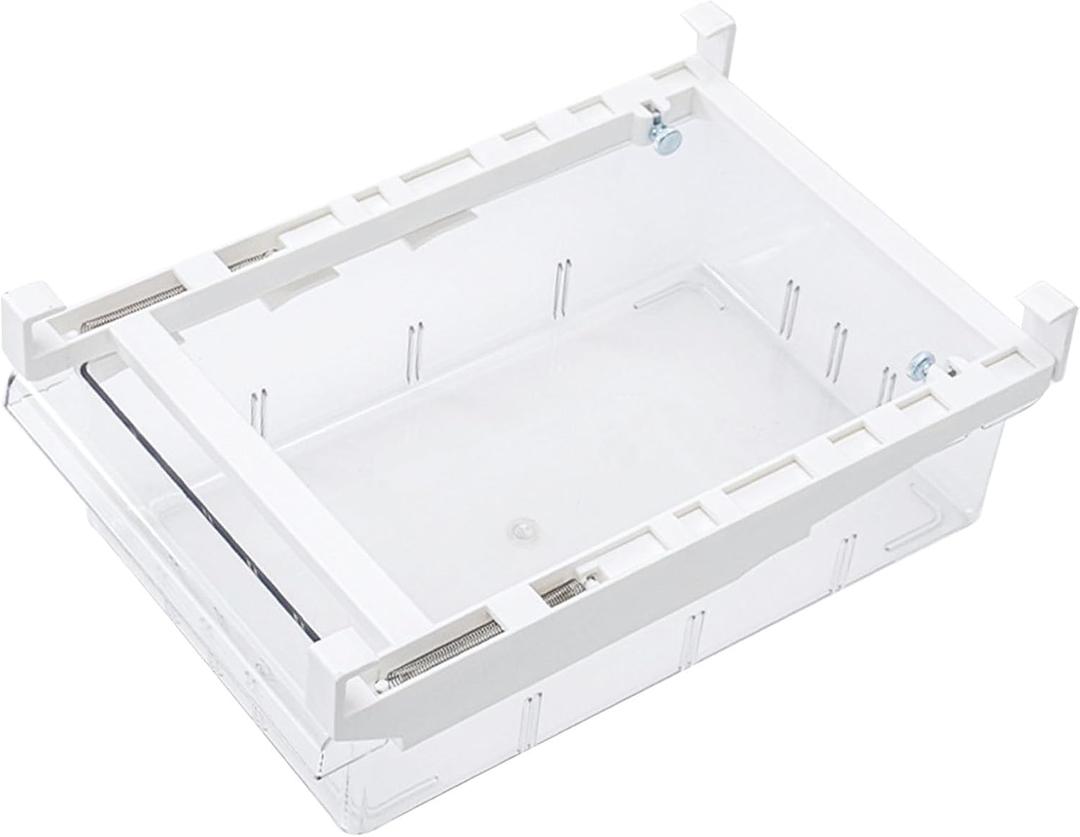Refrigerator Drawer Organizer Large Capacity Transparent Rectangular Fridge Under Shelf Drawer Organizer Bin for Deli Meat, Drinks, Fruit, Vegetable, Kitchens