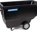 Tilt Truck, 1/2 Cu. Yd. Capacity Dump Cart with Heavy Duty 12 Wheels & 5 Casters for Handling, Transporting on Construction Jobsites, 750 lbs, Trash Cart with Wheels DUC12A, Black, PE