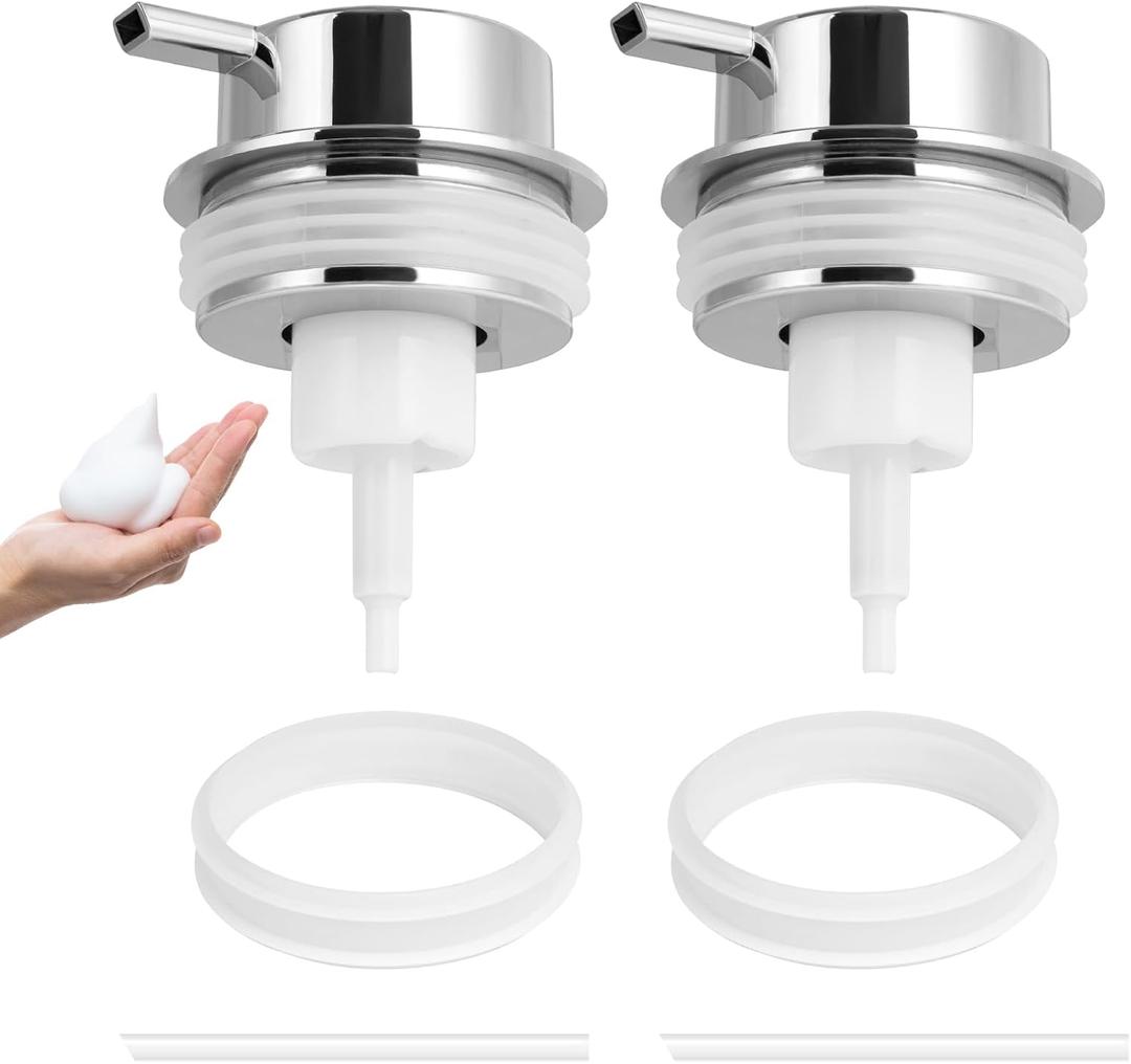 Foam Soap Dispenser Pump 2 Pack Head Replacement Spare Plastic Pump Bathroom Countertop