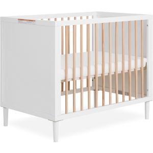 Dream On Me Lucas Mini Convertible Crib in White Oak, Rounded Spindles, Converts from a Baby Crib to Day Bed and Kids Sofa, Perfect for Small Spaces, Three Adjustable Mattress Height Positions, 39"L x 25.5"W x 33"H