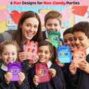 Figet Keychains Valentines Day Cards Gifts for Boys Girls Classroom Exchange, 24 Packs Valentines Day Figet Keychains with Cards for Kids School Party Favor