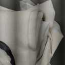 Flax Linen Black Out Curtains for Bedroom Windows 96 Inch Long 2 Panels Pinch Pleated 2 Layer Back Tab Insulated Thermal Blackout Curtain Living Room Earthy Tone Cream Beige Drapes 96 Inch Length