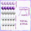 37Pcs Purple Disco Ball Cake Topper Purple Cool Girl Birthday Party Decorations Bows Butterfly Cake Decorations Singer Disco Bachelorette Party Supplies