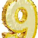 Gold Foil Number 9 Pinata for 9th Birthday Party Decorations, Centerpieces, Anniversary Celebrations (Small, 15.5 x 11 x 3 In Birthday Pinata)
