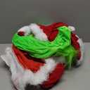 6PCS Christmas Monster Costume Mask Green Big Monster Costume Funny Santa Furry Outfit Adults (Medium)