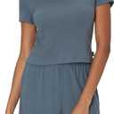 Hanes Women's Originals 2-Piece Lounge Set, Super Soft Cropped Baby Doll Tee & Sleep Shorts Loungewear Set (X-Large)