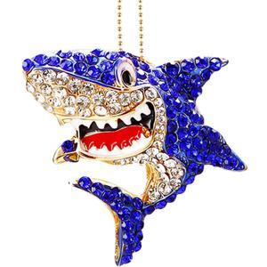 2 x Shark Ornament Gifts for Shark Lovers Ornaments for Christmas Tree Hanging Xmas Decorations Clearance Keepasake (Dark Blue)