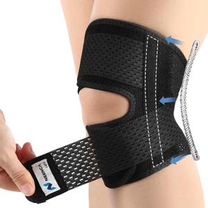 NEENCA Knee Brace for Knee Pain, Compression Knee Support with Air Mesh Fabric, Adjustable Knee Wrap with Side Stabilizers, Ultra-Soft Bandage for Elderly, Meniscus Tear, ACL, Arthritis Relief, Hiking, Medium
