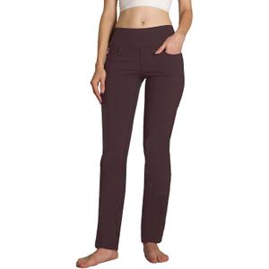 Safort Women's Yoga Pants Straight Leg Yoga Dress Pants 28"/30"/32"/34" Long Tall Inseam Stretch Slacks Pocket for Workout (X-Large)