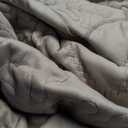 Cmfshape Floral Embroidery Quilt Set,3 Pieces Queen Quilt Bedding Set,Classic Diamond Pattern Quilts,Ultra Soft Lightweight Reversible Bedspread Coverlets for All Season(Taupe,90"x90")