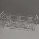 Pair Vintage Butterfly Candle Stick Holders Clear Pressed Glass Pattern Art Deco Bagley 3003, 3 Pieces