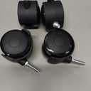 AAGUT 2" Swivel Stem Casters with Locking Brake Threaded 1/4" - 20 x 1 for Furniture and Shelves, Black Replacement Castors, Pack of 4