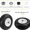 Parts Camp 13x5.00-6 Pneumatic Tire and Wheel Replacement 13 Inch Lawn Mower Tire with 3/4" or 5/8" Bearing for Riding Mower Garden Tractor Lawn Mower Front Tires 2 Pack