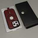 BUTAIGA for iPhone 16 Pro Leather Case with Stand, AntiSlip Grip Ring, Fits for MagSafe (Burgundy, IP 16 Pro6.3inch)