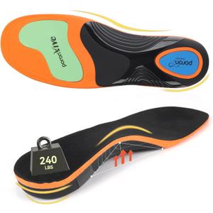 Work Boot Insoles for Standing All Day - Plantar Fasciitis High Arch Support & Shock Absorption Inserts for Foot Pain Relief,Orthotic Shoe Inserts,Heel Pain(Men's 5-6 / Women's 6-7)