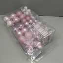 Sea Team 77-Pack Assorted Shatterproof Christmas Balls Christmas Ornaments Set Decorative Baubles Pendants with Reusable Hand-held Gift Package for Xmas Tree (Pink)