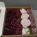 Ling's moment Artificial Flowers Fake Silk Roses Faux Foam Dahlia Gardenia Combo for DIY Wedding Bouquets Centerpieces Arrangements Bridal Shower Party Home Decorations, Marsala & Dusty Rose, 24pcs