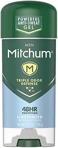 Mitchum Men Advanced Control Anti-Perspirant & Deodorant Gel, Unscented, 3.4 Ounce (Pack of 3)